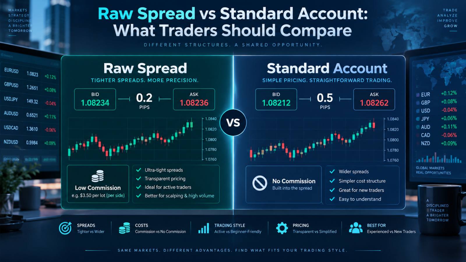 Raw Spread vs Standard Account: What Traders Should Compare